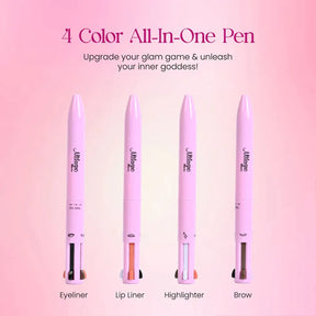 4 in 1 Makeup Pen - Eye Liner Brow, Lip Liner, Highlighter - Waterproof Makeup Pen