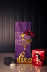 Valentine's Day Deal: 24K Golden Rose, Mutual Love Perfume & Ring With Light Box