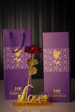 Valentine's Day Deal: 24K Golden Rose, Mutual Love Perfume & Ring With Light Box