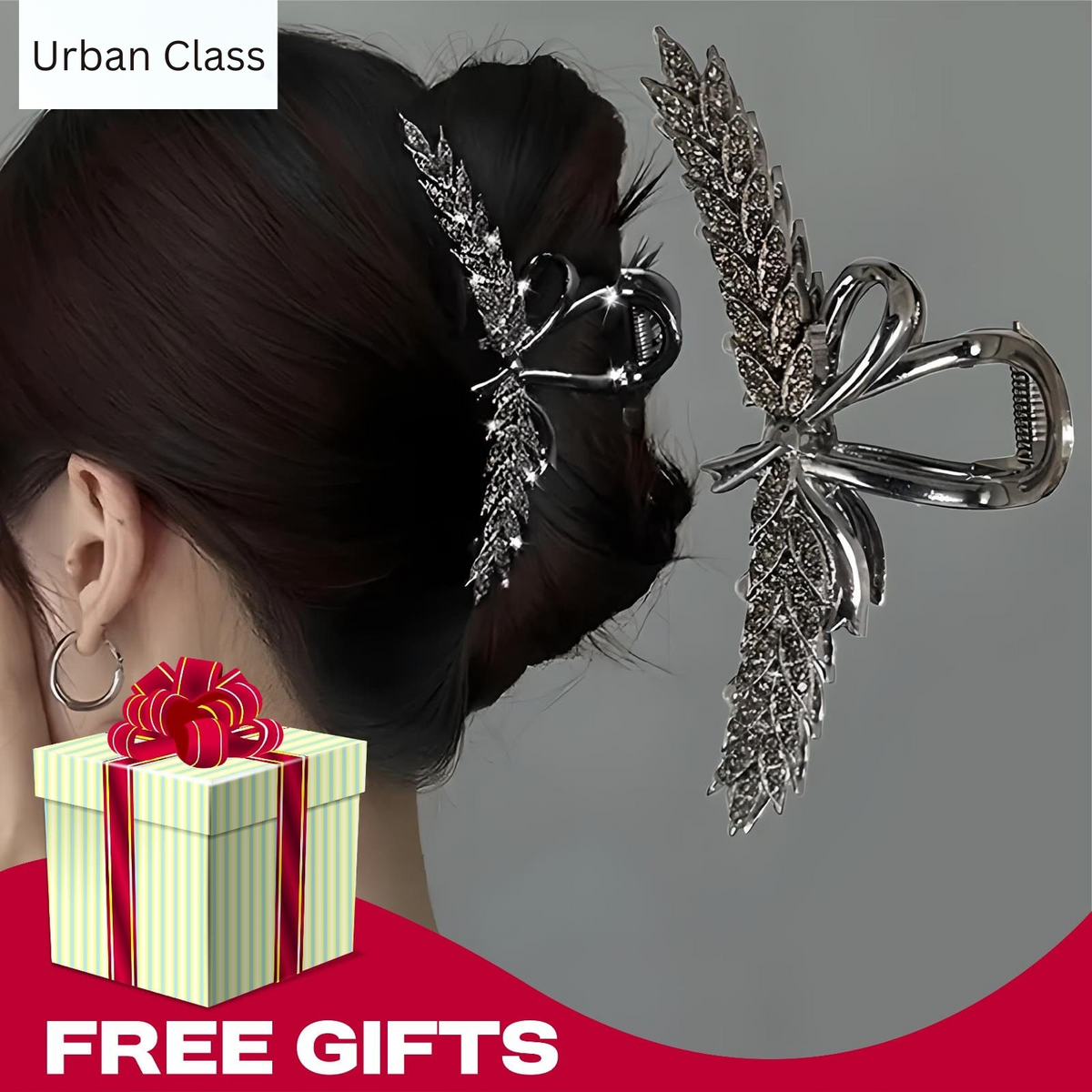 Premium Quality Shimmering Retro Glamour  Hair Claw Clip|Non-Slips Strong Hold Grip Hair Claw|+Free Gift