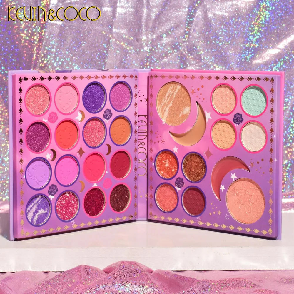 Kevin Coco 28 Color Palette Set with Lip Gloss + Brush