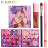 Kevin Coco 28 Color Palette Set with Lip Gloss + Brush