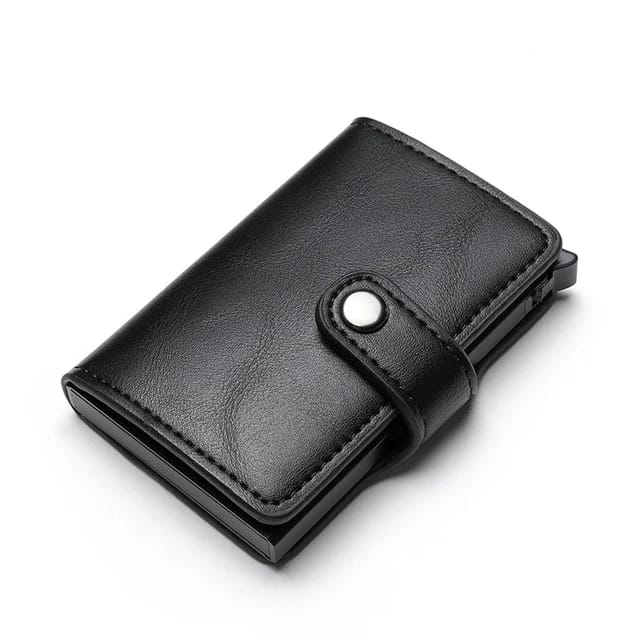 Genuine Leather Pop-Out Card Holder Wallet